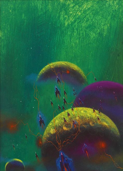 — Paul Lehr, The Fury From Earth 70s Sci Fi Art, Arte Peculiar, Sf Art, Science Fiction Illustration, Classic Sci Fi, Science Fiction Books, Alien Worlds, Pulp Art, Science Fiction Art