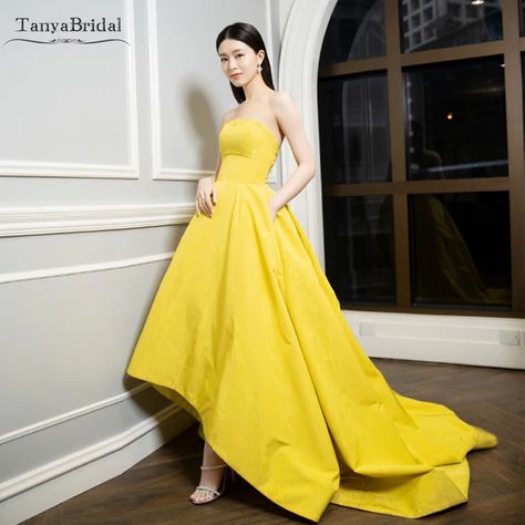 Evening Dresses – Page 5 – TANYA BRIDAL Formal Dresses Wedding, Yellow Evening Dresses, High Low Prom Dress, Gown Prom Dresses, Simple Satin, Arabic Dress, Prom Dress Evening, Ring Pillows, Prom Dresses Gowns