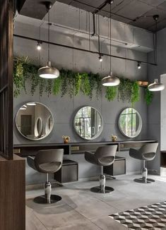 Barbershop Design Interior, Salon Wallpaper, Salon Interior Design Ideas, Beauty Salon Interior Design, Hair Salon Design, Hair Salon Interior, Salon Suites Decor, Barbershop Design, Home Decor Ideas Kitchen