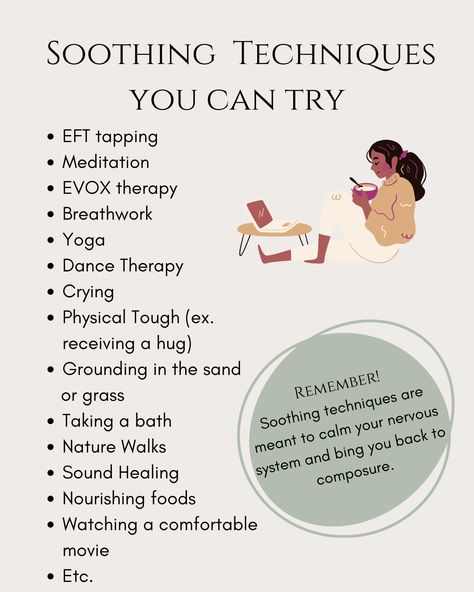 Ways To Self Soothe, Self Soothing Techniques, Ego Work, Somatic Exercise, Self Soothing, Mindfulness Therapy, Positive Books, Mental Health Recovery, Grounding Techniques