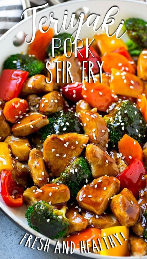 Pork Stir Fry Sauce, Teriyaki Pork Stir Fry, Teriyaki Pork Chops, Fried Pork Tenderloin, Teriyaki Pork Tenderloin, Pork Stir Fry Recipes, Teriyaki Pork, Pork Stir Fry, Chinese Cooking Recipes