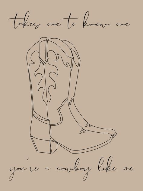 You're A Cowboy Like Me, Cowboy Like Me Aesthetic, Cowboy Like Me Tattoo, Cowboy Boots Drawing, Punch Rugs, Cowboy Boot Tattoo, Taylor Swift Design, Western Graphics, Gem Painting