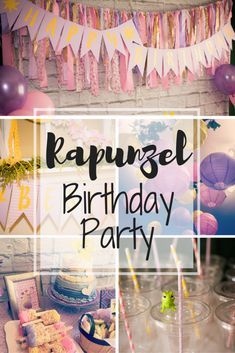 Party Kids Table, Birthday Party Decoration Ideas, Party Decorations Pink, Rapunzel Cake, Kids Banner, Tangled Birthday Party, Parties Decorations, Rapunzel Birthday Party, Tangled Birthday