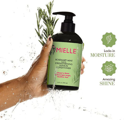 Mielle Rosemary Mint Strengthening Leave In Conditioner (12oz Crinkled Hair, Mielle Rosemary Mint, Mielle Organics, Biotin Hair Growth, Mint Hair, Long Healthy Hair, Rosemary Mint, Brittle Hair, Moisturize Hair