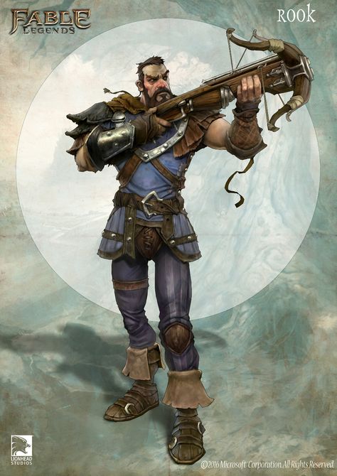 ArtStation - Rook, Fable Legends Hero, Mike McCarthy Crossbow Character, Fable Legends, Fantasy Humans, Archer Characters, Dnd Inspiration, Illustration Fantasy, The Legend Of Heroes, Heroic Fantasy, Rpg Characters