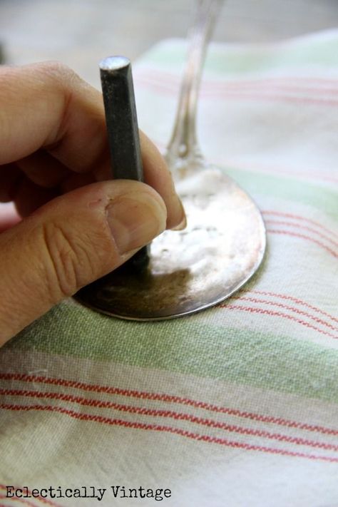 vintage stamped silver How To Stamp Spoons, Spoon Stamping, Spoon Keychain, Flatware Crafts, Silver Ware, Silverware Crafts, Fork Jewelry, Flatware Jewelry, Silverware Art