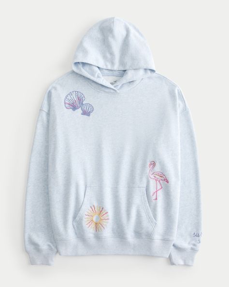 Women's Oversized Beachy Graphic Hoodie | Women's Tops | HollisterCo.com Hoddies Outfits, Hollister Clothes, Hollister Sweatshirt, Trendy Hoodies, Hollister Hoodie, Casual Preppy Outfits, Cute Lazy Outfits, Teen Clothing, Cute Sweatshirts