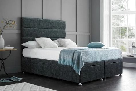 4ft6 Double Beds Double King Size Bed, Love Sleep, Fabric Upholstered Bed, Hotel Chic, Top Base, Padded Headboard, Divan Bed, Fabric Ottoman, Ottoman Bed