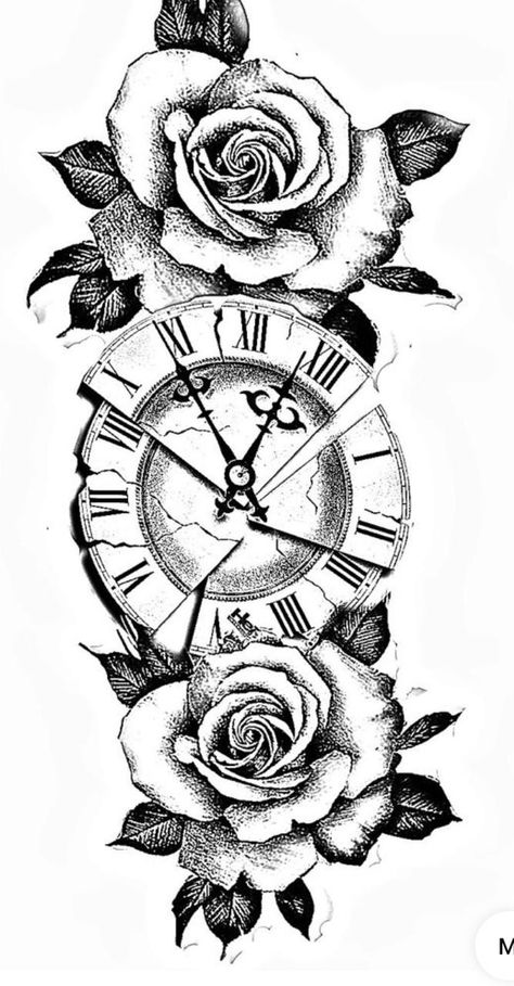 Clock Rose Tattoo Design, Clock And Rose Tattoo, Memorial Tattoo Ideas, Watch Tattoo Design, Rose Clock, Lion Tattoo Sleeves, Watch Tattoo, Raccoon Art, Flower Clock