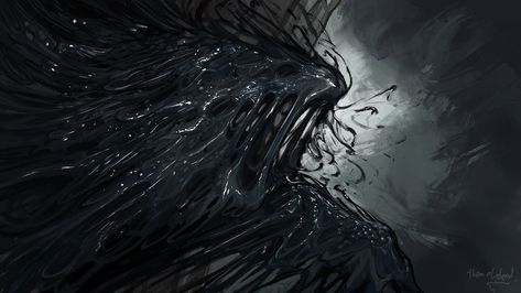 ArtStation - Tar stalker, Timi Honkanen Thriller Ideas, Scary Creatures, Black Slime, Cyberpunk Tattoo, Fantastical Creatures, Spirit Animal Art, D D Monsters, Creature Artwork, Random Inspiration