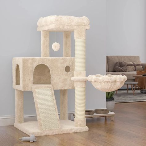 4 Tier Soft Plush Cat Tree With Condo Cat Tree Tower With | Etsy South Africa Cat Climbing Tower, Beige Cat, Climbing Tower, Pet Room, Elegant Cat, Pet Decor, Cat Towers, Cat Tree Condo, Cat Hammock