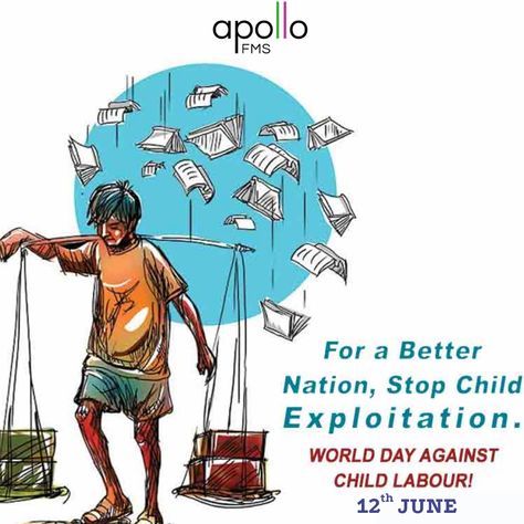 World Day against Child Labour . #WorldDayAgainstChildLabour #ChildLabour #ChildLabourDay #AntiChildLabourDay #ApolloFMS #Apollo Labour Quotes, Child Labour Quotes, World Day Against Child Labour, Child Rights, English Slogans, Theme Poster, Bengali Art, Fraction Activities, Postage Stamp Design