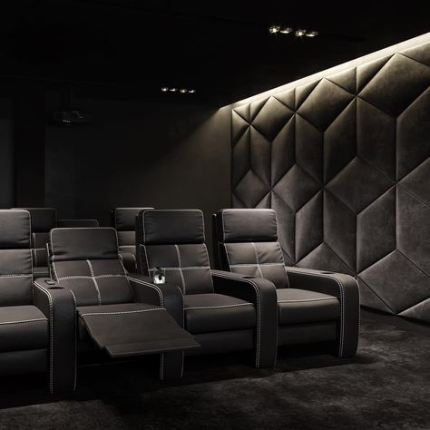 Home Theater Wall Panelling, Mini Home Theater Design, Home Theater Sofa, Movie Theater Rooms, Theater Rooms, Home Theater Room Design, Theater Room Design, Theater Design, Home Cinema Room