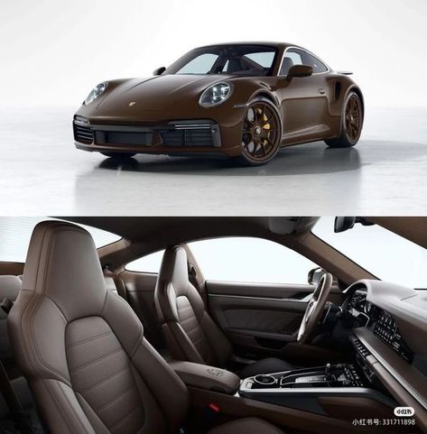 Brown Car Aesthetic, Brown Porsche, Luxury Car Aesthetic, Luxury Cars Porsche, Leather Car Interior, Brown Car, Cars Porsche, Aesthetic Luxury, Super Rich Kids