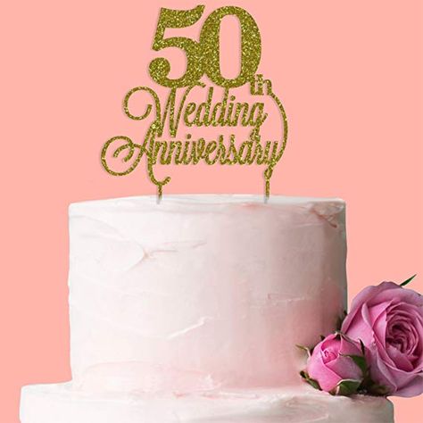 Gold Anniversary Cake, 50th Wedding Anniversary Cakes Toppers, Golden Anniversary Cake, Golden Wedding Cake, Golden Wedding Anniversary Cake, 50th Wedding Anniversary Cakes, 50th Anniversary Cakes, Happy 50th Anniversary, Anniversary Cake Topper