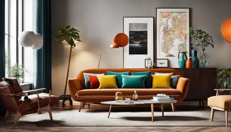 Retro Meets Scandi: A Guide to Funky Scandinavian Living Room Decor – Scandi Style Interiors 70s Nordic Interior, Scandi Retro Living Room, Teal Sofa Living Room Scandi, Scandi Folk Interior, Vintage Scandinavian Sofas, Scandinavian Decor Living Room, Retro Living Rooms, Scandinavian Living, Living Room Scandinavian