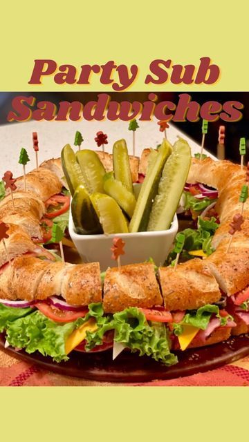 Sandwiches Trays Party Ideas, Sandwich Ideas For A Party, Hoagies For A Crowd, Subs For Birthday Party, Super Bowl Sandwich Ideas, Wedding Shower Sandwich Ideas, Ham Sandwiches For A Crowd, Sandwhich Platters Party, Sandwhich Trays Diy