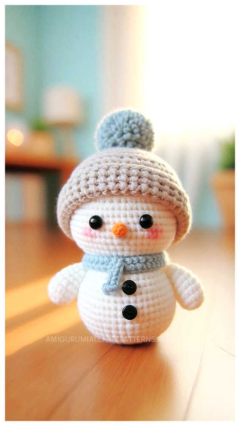 Amigurumi Snowman Free Crochet Pattern - Free Crochet Patterns Snowman Crochet Patterns Free, Crochet Snowman Free Pattern, Snowman Amigurumi, Christmas Crochet Patterns Free, Christmas Crochet Pattern, Crochet Snowman, Amigurumi Elephant, Crochet Stitches For Beginners, Free Amigurumi Patterns