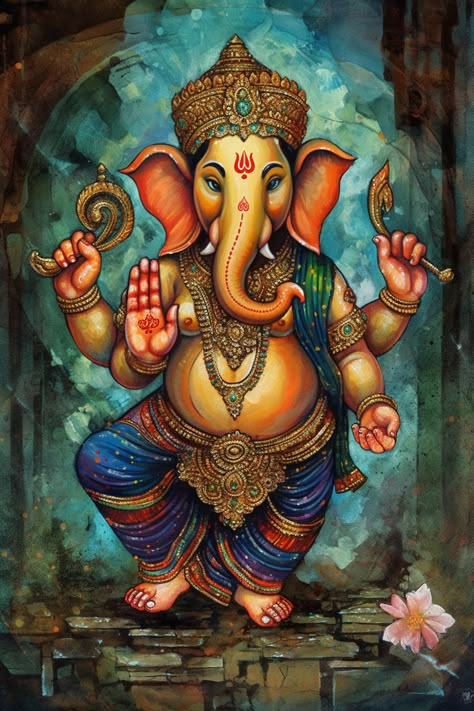 Ganesha Artwork, God Of Wisdom, Rama Krishna, Ganesh Art Paintings, Lord Murugan Wallpapers, Boho Art Drawings, Kerala Mural Painting, Lord Ganesha Paintings, Ganesh Art