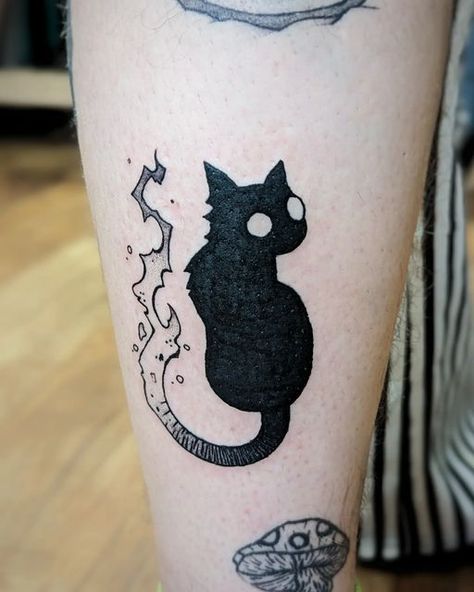 Cat Spirit Tattoo, Mens Cat Tattoo, Fire Cat Tattoo, Fantasy Cat Tattoo, Cute Flame Tattoo, Cat Ghost Tattoo, Ghost Cat Tattoo, Witchy Cat Tattoo, Ghost Tattoo Design