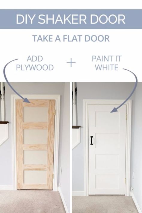 DIY Home Improvement On A Budget - DIY Shaker Door - Easy and Cheap Do It Yourself Tutorials for Updating and Renovating Your House - Home Decor Tips and Tricks, Remodeling and Decorating Hacks - DIY Projects and Crafts by DIY JOY http://diyjoy.com/diy-home-improvement-ideas-budget Diy Shaker Door, Door Makeover Diy, Architecture Renovation, Diy Home Improvements On A Budget, Diy Makeover, Kitchen Decorating, Door Makeover, Home Upgrades, Updating House