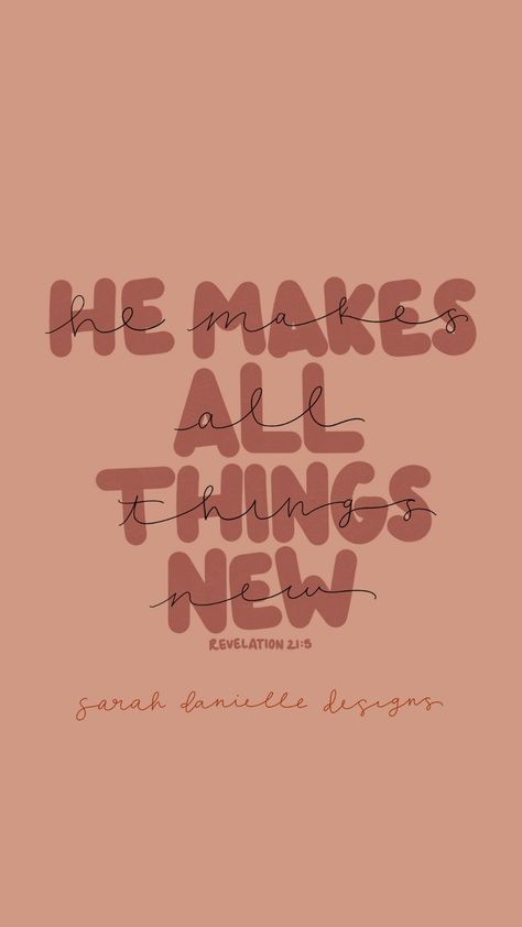 He makes all things new! #bibleverse #christian #christianlettering #ipadlettering #procreate #procreatelettering Procreate Bible Verse, Christian Procreate Art, He Makes All Things New, Revelation 21, Procreate Lettering, Ipad Lettering, All Things New, Pinterest Account, Christian Art