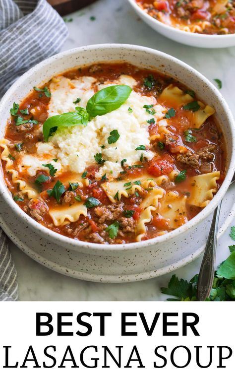 Perfect Lasagna, Lasagne Soup, Lasagna Soup Crockpot, Easy Lasagna Soup, Lasagna Soup Recipe, Crockpot Lasagna, Pot Lasagna, Lasagna Soup, Delicious Soup Recipes