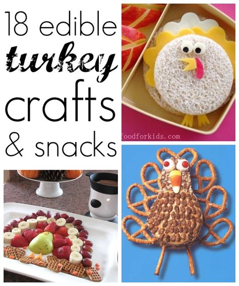 18 Edible Turkey Crafts {Thanksgiving crafts} - C.R.A.F.T. Edible Crafts For Kids, Turkey Craft For Kids, Thanksgiving Food Crafts, Kids Food Crafts, Crafts Thanksgiving, Turkey Treats, November Crafts, Best Edibles, Turkey Crafts