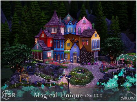 Unusual House, Princess Nursery, Magic House, Sims Building, Jungle Adventure, Princess House, Magical Garden, Sims 4 Build, Magic School