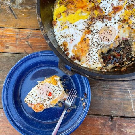 Mountain Man Breakfast - Kent Rollins Cowboy Kent Rollins Recipes, Kent Rollins Recipes, Cowboy Kent Rollins, Mountain Man Breakfast, Man Breakfast, Kent Rollins, Roasted Poblano Peppers, Crispy Hashbrowns, Christmas Meals