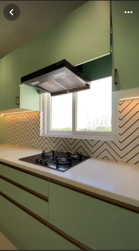 Kitchen Chimney Ideas Window, Indian Tiles Design, Chimney Kitchen Ideas, Indian Kitchen Ideas, Chimney Ideas, Indian Kitchen Design, Kitchen Reference, Indian Bedroom Design, Kitchen Unit Designs