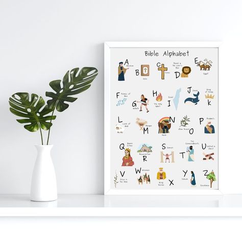 Bible Alphabet, Alphabet E, Biblical Truths, Office Playroom, Alphabet Wall Art, Room Artwork, Christmas Baby Shower, Nursery School, School Room