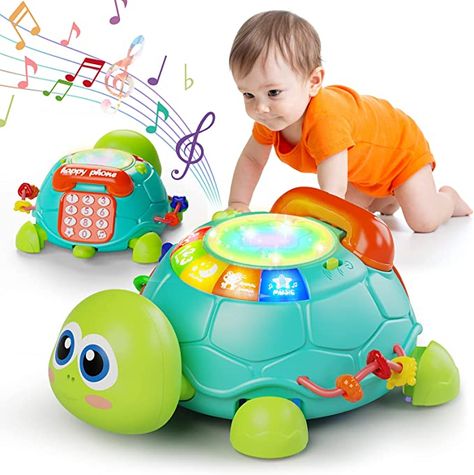 Tummy Time Toys, Baby Learning Toys, Baby Musical Toys, Learning Toys For Toddlers, Music Toys, Crawling Baby, Baby Songs, Baby Turtles, Developmental Toys