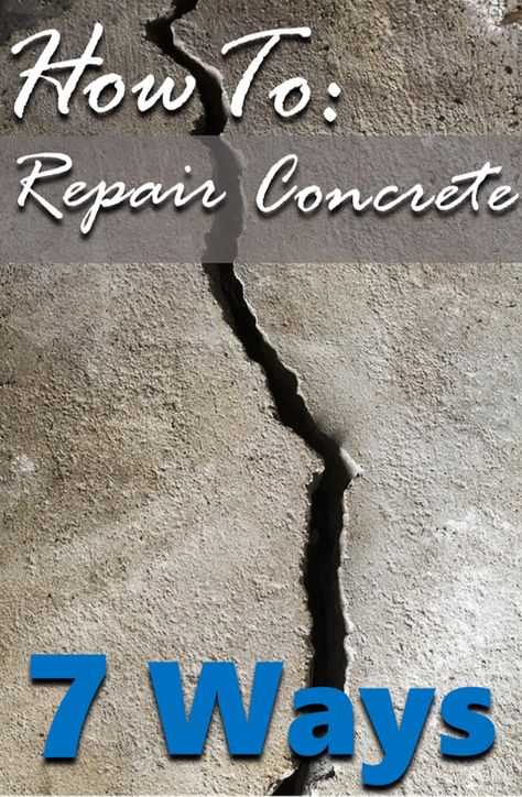 How to repair concrete 7 different ways. How To Repair Concrete Driveway, How To Repair Concrete Patio, Fixing Concrete Driveway, Fixing Cement Cracks, How To Fix Cracked Concrete Patio, Repair Concrete Patio, Repairing Concrete Patio, How To Repair Cement Steps, How To Repair Cracks In Concrete