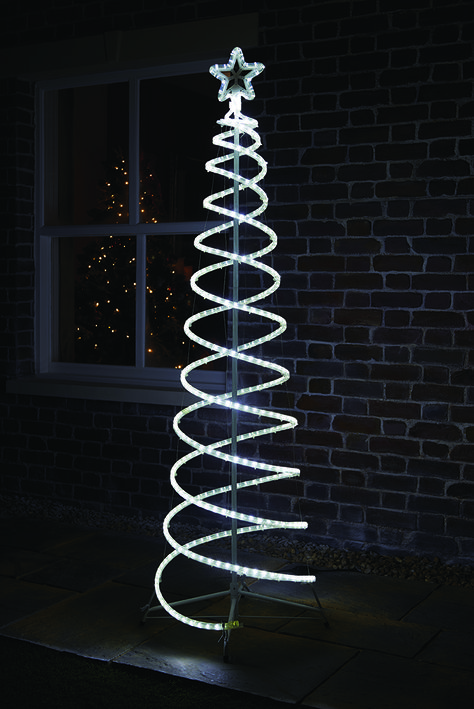 Ice White Spiral Christmas Tree #christmas #decorations #illuminate Spiral Tree Christmas, Wooden Spiral Christmas Tree, Christmas Tree Spiral, Led Lights White, Spiral Christmas Tree, Spiral Tree, Christmas Clock, Ideas Navideñas, Christmas Mantel