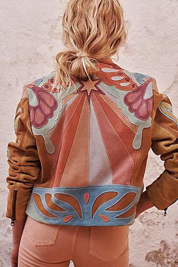 Free People Leather Jacket, Patchwork Jacket, Western Boho, Diy Couture, Jacket Design, Diy Fashion, Boho Outfits, Circus, Boho Fashion