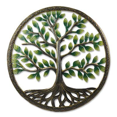 Beyond Borders Painted Classic Tree of Life Wall Decor Tree Of Life Wall Decor, Tree Wall Art Diy, Haitian Metal Art, Beyond Borders, Tree Of Life Art, Tree Artwork, Nature Wall Decor, Metal Tree Wall Art, Soyut Sanat Tabloları