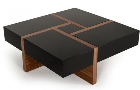 Black Square Coffee Table, Centre Table Living Room, Modern Square Coffee Table, Modern Wood Coffee Table, Center Table Living Room, Black Coffee Table, Wood Table Design, Furniture Shopping, Walnut Coffee Table