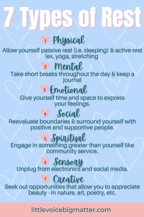 7 types of rest Types Of Hobbies You Need, 7 Types Of Rest, Emotional Rest, Types Of Rest, Boundaries Quotes, Brand Elements, Losing 40 Pounds, Weight Changes, Parts Of The Body