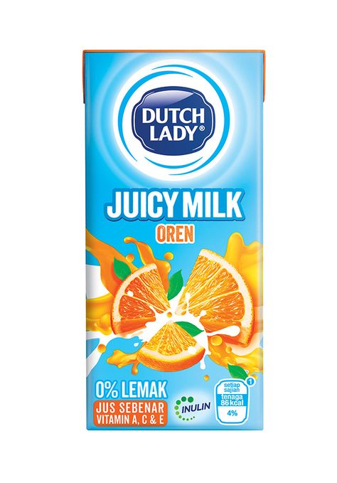 Dutch Lady Milk Industries Berhad is moving into the milk-based juice space with the new Dutch Lady Juicy Milk range in Malaysia. The new range is made from real strawberry and orange juice and does not contain fat. Each pack of Dutch Lady Juicy Milk provides vitamin A, C and E plus inulin. Inulin helps stimulate the growth of beneficial bacteria, which can help improve digestion, immunity and overall health. Dutch Lady Strawberry Milk, Dutch Lady Milk, Milk Industry, Dutch Lady, Thai Snacks, Dutch Women, Bakery Logo, Bakery Logo Design, Beneficial Bacteria