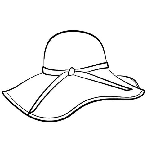 Hat Reference Drawing, Hat Drawing Reference, Hat Coloring Page, Mens Beret Hat, Hat Reference, Hat Drawing, Hat Template, Pages To Color, Dress Card