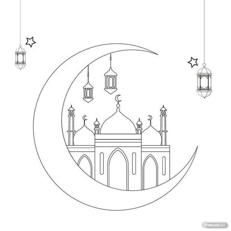 Ramadan Drawing Ramadan Drawing Ideas, Ramadan Drawing, Ramadan Clipart, Valentines Day Border, Ramadan Design, Valentines Day Cartoons, Cool Drawing Ideas, Amazing Drawing Ideas, Read Across America Day