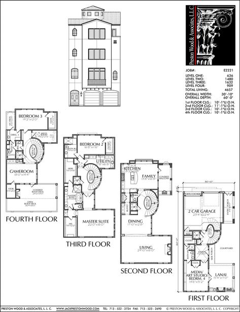 Brownstone Floor Plan, Townhouse Development, Town House Plans, Row Houses, Compact House, Narrow House, Town House, Planning Printables, Modern House Plans