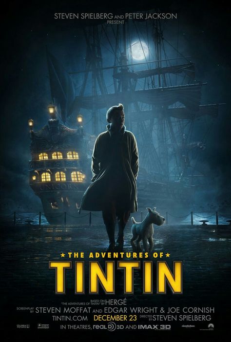 The Adventures Of Tintin: The Secret Of The Unicorn 2011 Tintin Movie, The Adventures Of Tintin, Adventures Of Tintin, Cinema Design, Good Movies On Netflix, Steven Moffat, Adventure Movie, I Love Cinema, Bd Comics