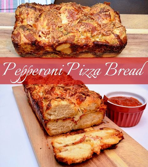 Pizza Loaf Bread, Pepperoni And Cheese Bread, Pizza Bread Recipe Homemade, Peperoni Bread Recipes, Pizza Seasoning Recipe, Pepperoni Cheese Bread, Pepperoni Bread Recipe, Pepperoni Bread, Homemade Pizza Rolls