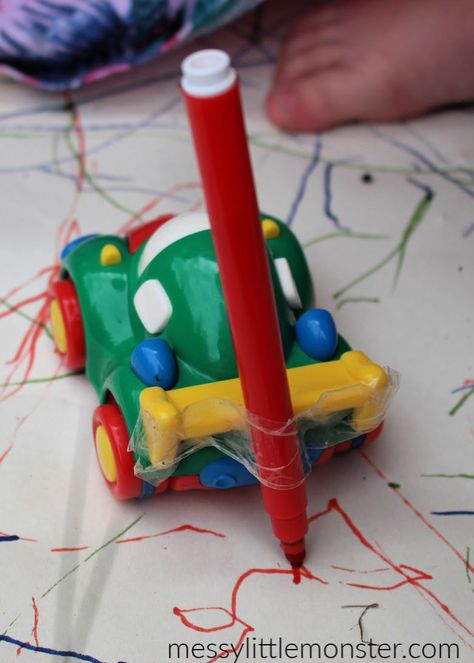 Car Projects For Preschoolers, Mark Making Preschool Activities, Preschool Mark Making, Provocations With Cars, Car Art And Craft For Preschool, Car Eyfs Activities, Fine Motor Car Activities, Bus Eyfs Activities, Taxi Activities For Preschool