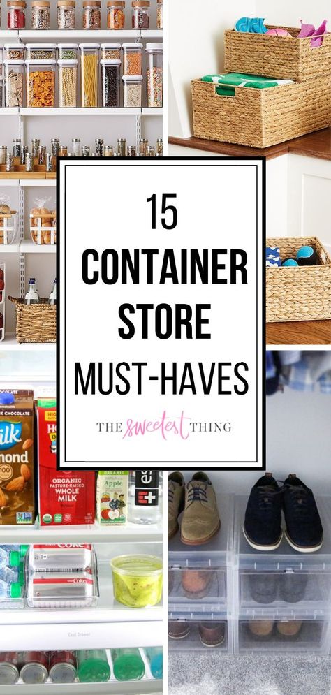 15 CONTAINER STORE MUST-HAVES. Emily Gemma, The Sweetest Thing Blog. Organization of our new house. #EmilyGemma #TheSweetestThingBlog #Organization #TheContainer Store Container Store Organization, Kitchen Hack Decor, Diy Kitchen Hacks, The Sweetest Thing Blog, Emily Gemma, Store Hacks, Stackable Storage Bins, The Sweetest Thing, Kitchen Containers