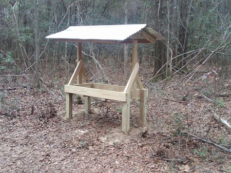 deer feeders homemade | 06-24-2013, 12:58 PM Deer Feeder Plans, Deer Feeder Diy, Cattle Feeder, Deer Feed, Hunting Shack, Deer Stand Plans, Deer Feeders, Bow Hunting Deer, Hunting Stands