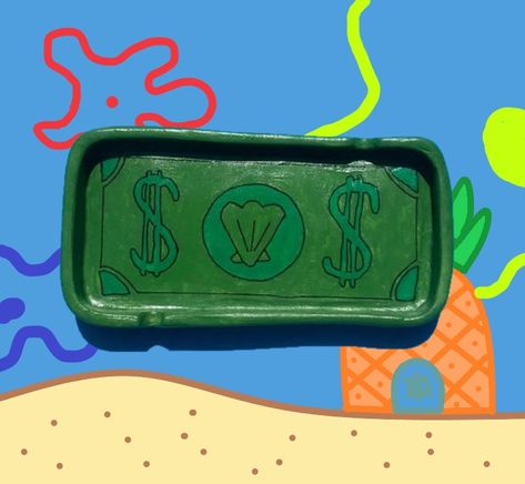 Ash Trey Ideas Clay, Air Dry Clay Rolling Tray Diy, Clay Ashtray Ideas Trippy, Spongebob Ashtray, Clay Rolling Tray Diy, Ash Tray Clay Ideas, Easy Clay Ideas For Beginners, Air Dry Clay Ash Tray, Rolling Tray Paint Ideas