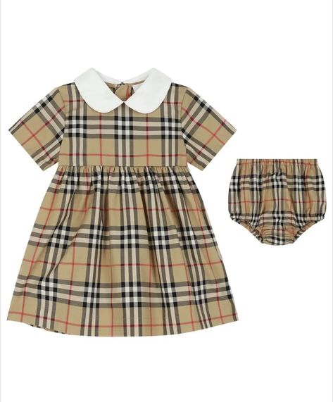 SHOP BAZAAR: BURBERRY KIDS Geraldine Dress in Archive Beige Check… Burberry Dress, Burberry Kids, Burberry